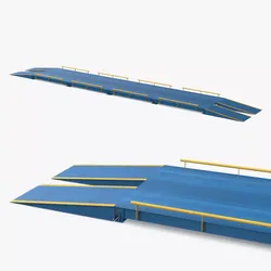 Industrial Vehicle Weighing Deck with Drive-Up Ramp Blue 3D model