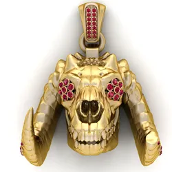 Infernal Ram Skull Pendant – Luxury 3D Printable Statement Jewelry