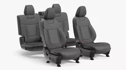 Interior Vehicle Full Seat Set Black 3D model