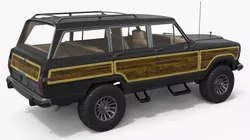 Jeep Grand Wagoneer SUV 1980s Black Simplified 3D model