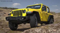 Jeep Wrangler 4x4 Trail SUV Yellow Rigged for Cinema 4D 3D model