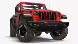 Jeep Wrangler Rock Climbing Vehicle Dirty Rigged for Cinema 4D 3D model