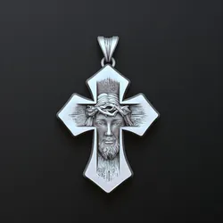 Jesus Head Cross Pendant 3D print model 3D Print Model in Pendants 546137