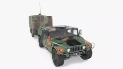 Karcher TFK 250 Field Kitchen with Military Car 3D model