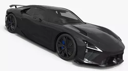 Luxury Sport Concept Vehicle Black Simplified 3D model