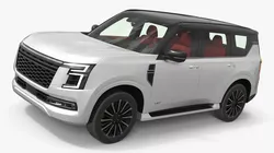 Luxury Touring 4x4 Family Vehicle White Simplified 3D model