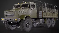 Military Truck Low-poly 3D model