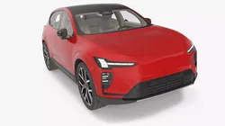 Modern Five Seat Mid Size EV Simplified 3D model