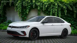 Modern Four Door Sedan Vehicle White Simplified 3D model