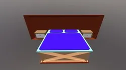 Modern Wooden Bed – Stylish 3D Furniture Model