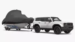 Motorboat Trailer Kit with SUV Tow and Cover 3D model