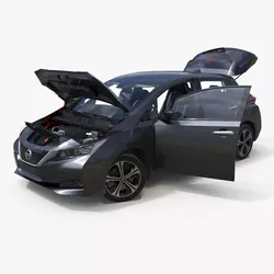 Nissan Leaf Electric Car Rigged for Cinema 4D 3D model