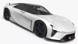 Performance Concept Sports Car Vehicle White Simplified 3D model