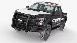 Police Responder Patrol Pickup Vehicle Simplified 3D model