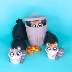 Raccoon Trash Panda Flexi Fidget & Display STL- Print in Place-No Support