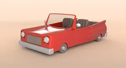 Red Toon Car 3D model