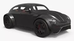 Retro Inspired Offroad Coupe Vehicle Black Simplified 3D model
