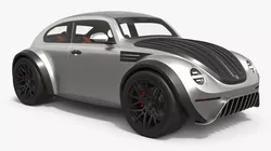 Retro Volkswagen Baja Concept Vehicle Silver Simplified 3D model