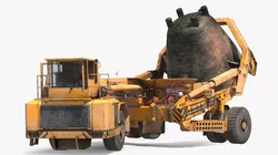 Slag Pot Carrier Used Rigged for Cinema 4D 3D model