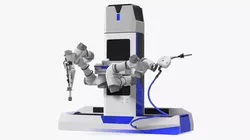 Smart Gas Pumping Robot Blue Housing Rigged for Cinema 4D 3D model