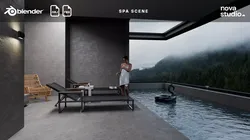 Spa Scene Blender Project File Textured Blend FBX OBJ 3D model
