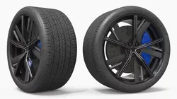 Sport Alloy Wheel with Tire Black 3D model