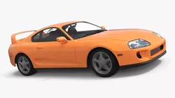Street Race Coupe Car Orange Simplified 3D model