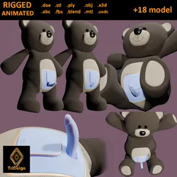 Teddy Bear Sextoy Machine Animated and Rigged