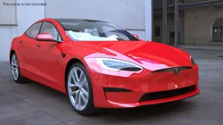 Tesla Model S Electric Sedan Red Rigged for Cinema 4D 3D model