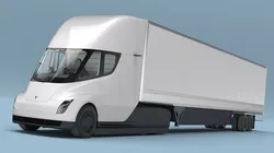 Tesla Semi Electric Truck with Cargo Trailer Rigged 3D model