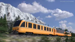 Three-Car Passenger Train with First and Second Class Simplified 3D model
