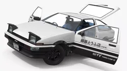 Toyota AE86 Trueno White Rigged for Cinema 4D 3D model
