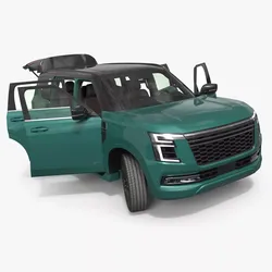 Urban Seven-Seater SUV with Panoramic Roof Rigged for Cinema 4D 3D model