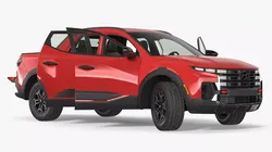 Vehicle Pickup Hyundai Santa Cruz Red Rigged for Maya 3D model