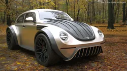 Volkswagen Baja Concept Rally Style Vehicle Silver Rigged 3D model