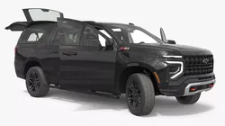 2025 Chevrolet Suburban Black Rigged for Maya 3D model