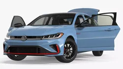 2026 Volkswagen Jetta GLI Monterey Blue Pearl Rigged 3D model