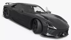 Aerodynamic Sport Concept Vehicle Black Rigged for Maya 3D model
