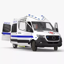Ambulance Van Standard Rigged 3D model