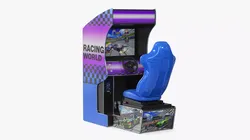Arcade Racing Simulator Machine with Seat Blue 3D model