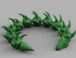 Articulated Horned Dragon – Detailed Print-in-Place Dragon STL, Smooth Joints, FDM Optimized