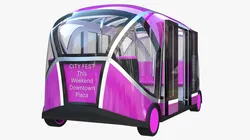 Autonomous City Shuttle Bus pink