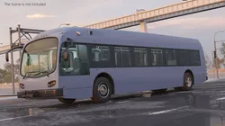 Battery Electric City Bus Light Blue Rigged 3D model