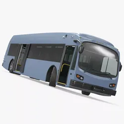 Battery Electric City Bus Light Blue Rigged for Cinema 4D 3D model