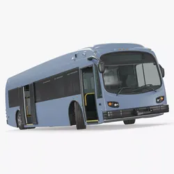 Battery Electric City Bus Light Blue Rigged for Maya 3D model