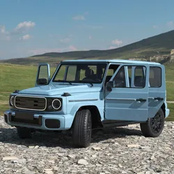 Blue Luxury Electric Off Road SUV Rigged for Maya 3D model