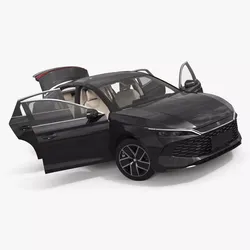 BYD Qin L DM-i Eco Hybrid Space Black Rigged for Cinema 4D 3D model