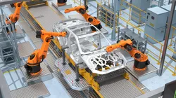 Car Assembly Line Rigged for Cinema 4D 3D model