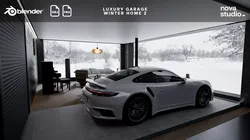 Car Garage Winter Home 2 Blender Project File Blend - FBX - OBJ 3D model