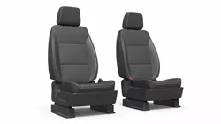 Car Interior Front Seat Pair Set Black 3D model